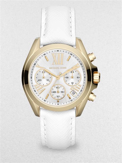 michael kors 10k watch|Michael Kors leather watch.